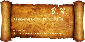 Bienenstock Miklós névjegykártya